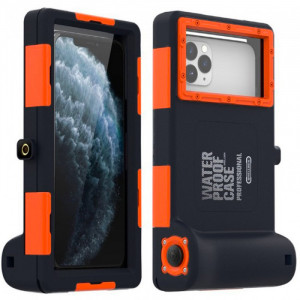 Boîtier waterproof smartphone universel noir/orange 15m