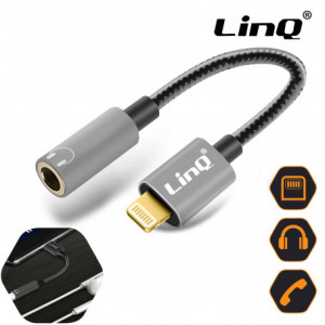 Adaptateur Audio Lightning / Jack 3.5mm Femelle Nylon Tressé 15cm - LinQ