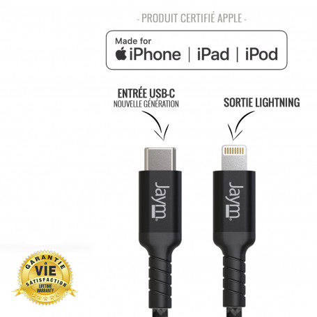 UGREEN Câble Lightning vers USB C MFi Certifié Nylon Tressé