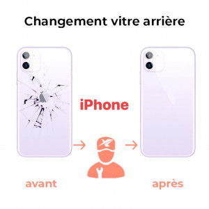 Remplacement vitre arrière iPhone (Sans Logo)