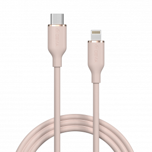 DEVIA - Pink - Jelly Series C to Lightning Silicone Cable(3A 1.2M)