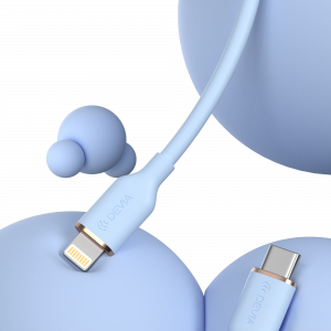 DEVIA - Blue - Jelly Series C to Lightning Silicone Cable(3A 1.2M)