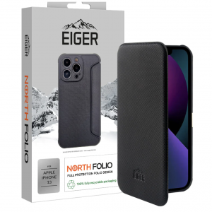 Cover North Folio Case for Apple iPhone 13 in Black - EIGER®