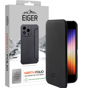 Cover North Folio Case for Apple iPhone 7/8/SE in Black - EIGER®