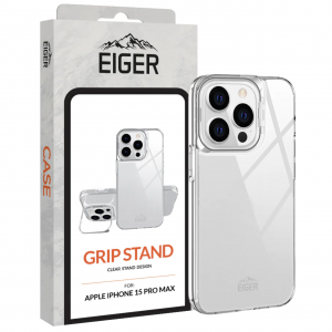 COVER - Grip Stand Case iPhone 15 Pro Max Clear - EIGER®