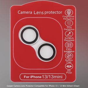 Casper Camera Lens Protector Compatible For IPhone 13 / 13 Mini (Silver) (Clear)
