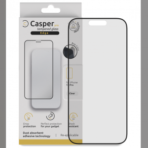 Casper Pro Edge Tempered Glass Compatible For iPhone 15 Pro (Clear)