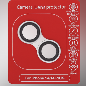 Casper Camera Lens Protector Compatible For IPhone 14 / 14 Plus (Silver) (Clear)