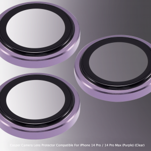 Casper Camera Lens Protector Compatible For IPhone 14 Pro / 14 Pro Max (Purple) (Clear)