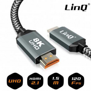 LinQ HD8K16 - Câble HDMI 8K - Nylon Tressé - 1.5m