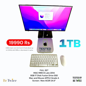 Mac Mini i5 Late 2014 2.8GHz dual-core Intel Core i5 (Turbo Boost up to 3.3GHz) 8GB Disk 1 TB Fusion drive - Full Set