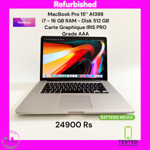 MacBook PRO 15" A1398 mid 2015 - i7 2.5 - 16 GB RAM - 512 SSD - GRADE AAA - Best Deal - Sans Accessoires