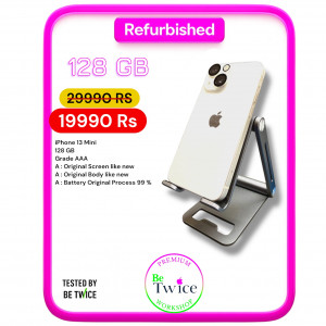 iPhone 13 Mini - 128 GB - Silver - GRADE AAA - Free Privacy Screen Protector + Lens Protector by Casper USA