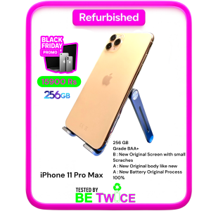 iPhone 11  PRO MAX - 256 GB - Gold - GRADE BAA - NEW BATTERY ORIGINAL PROCESS