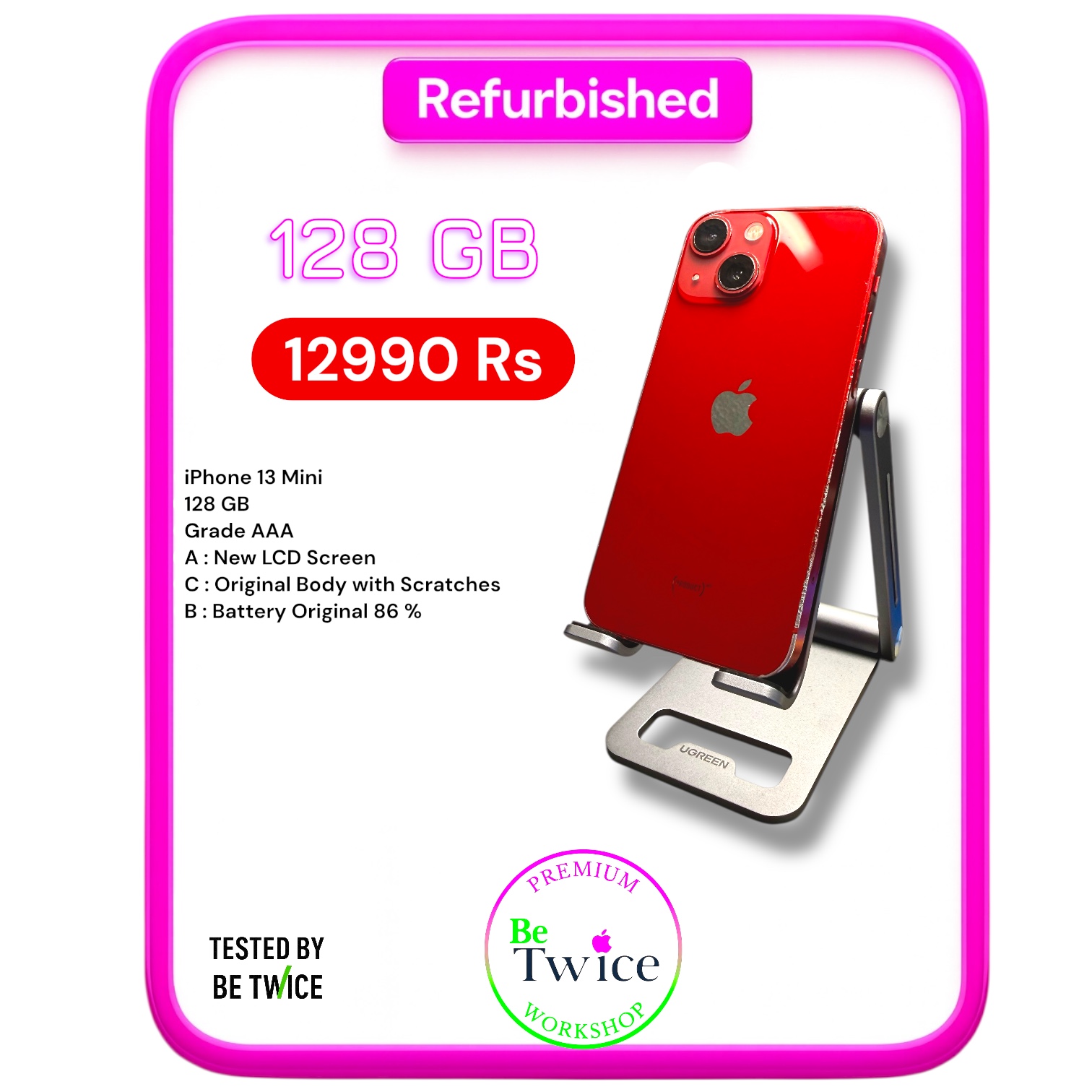 iPhone 13 Mini - 128 GB - Red - GRADE ACB