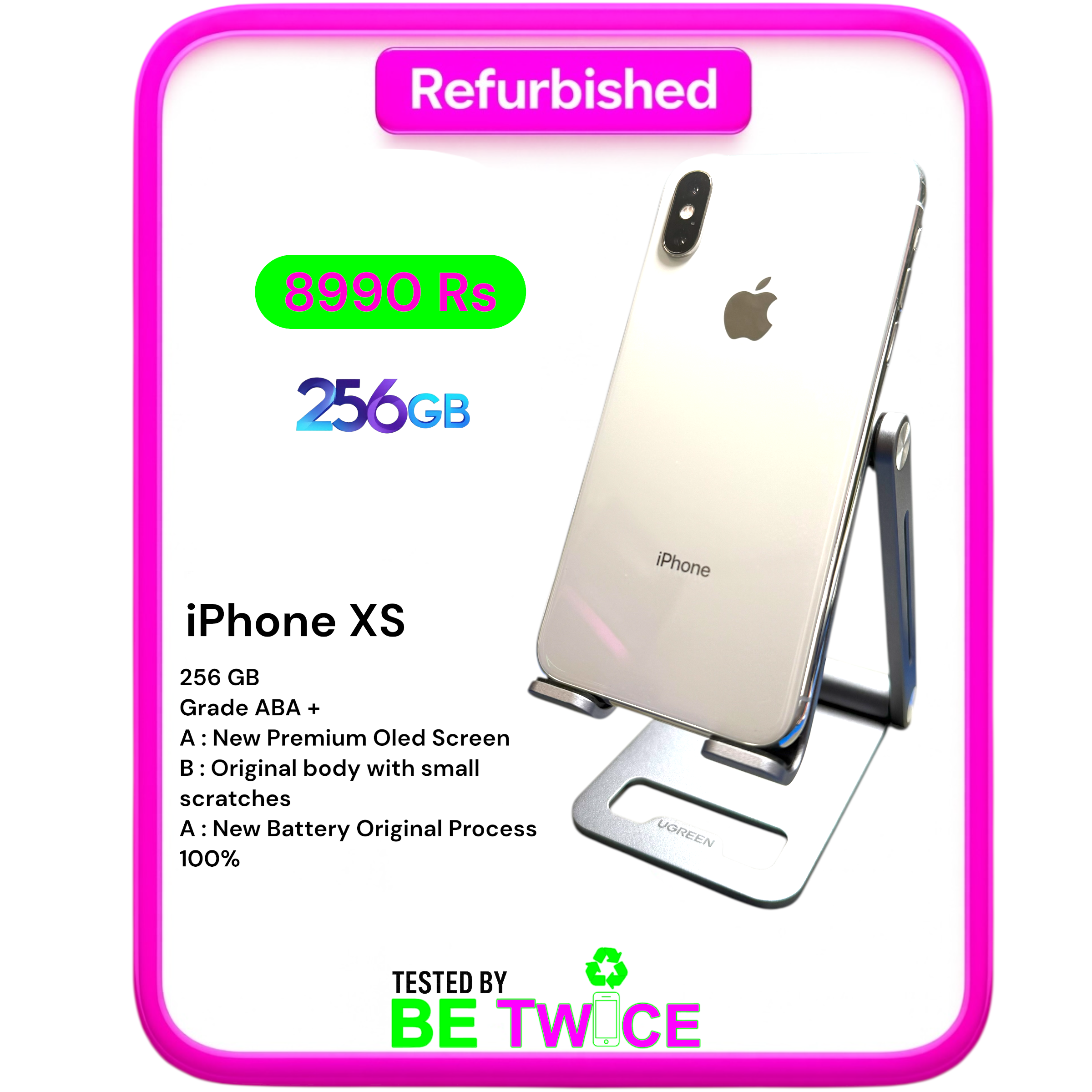 iPhone XS - 256 GB - SILVER - GRADE ABA
