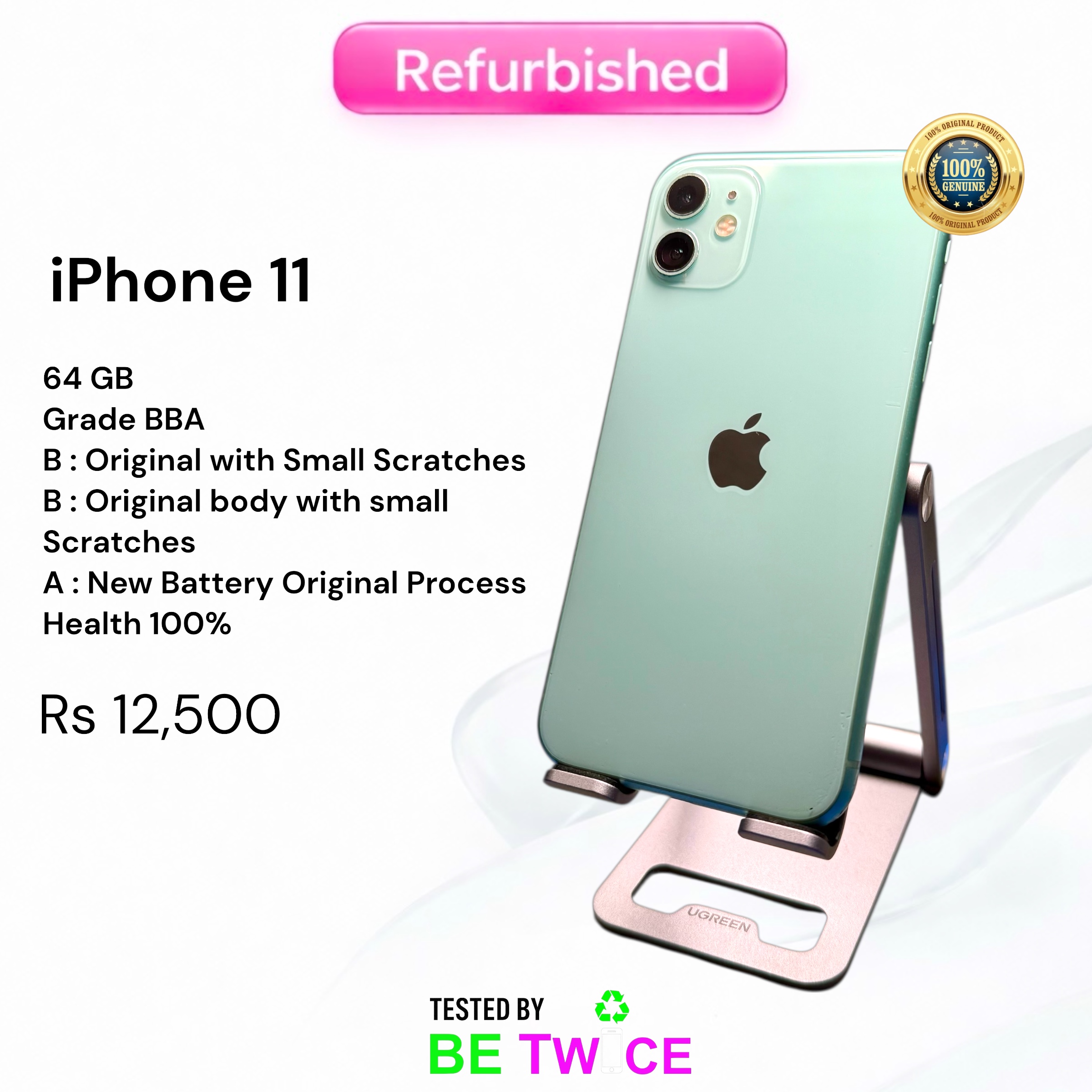 iPhone 11 - 64 GB - AQUA - GRADE BBA