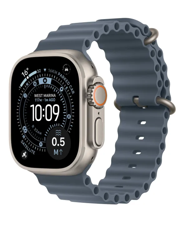 Apple Watch Ultra 3 GPS + Cellular 49MM Natural Titanium Case with Anchor Blue Ocean Band - NEW
