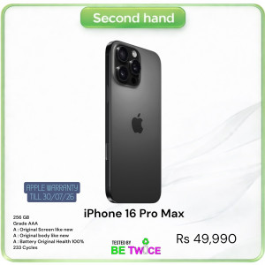 iPhone 16 Pro Max- 256 GB - BLACK TITANIUM - Grade AAA