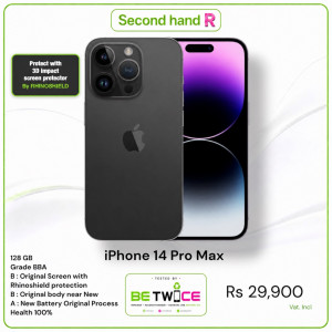 iPhone 14 Pro Max - 128 GB - Gris anthracite - Grade BBA - Rhinoshield