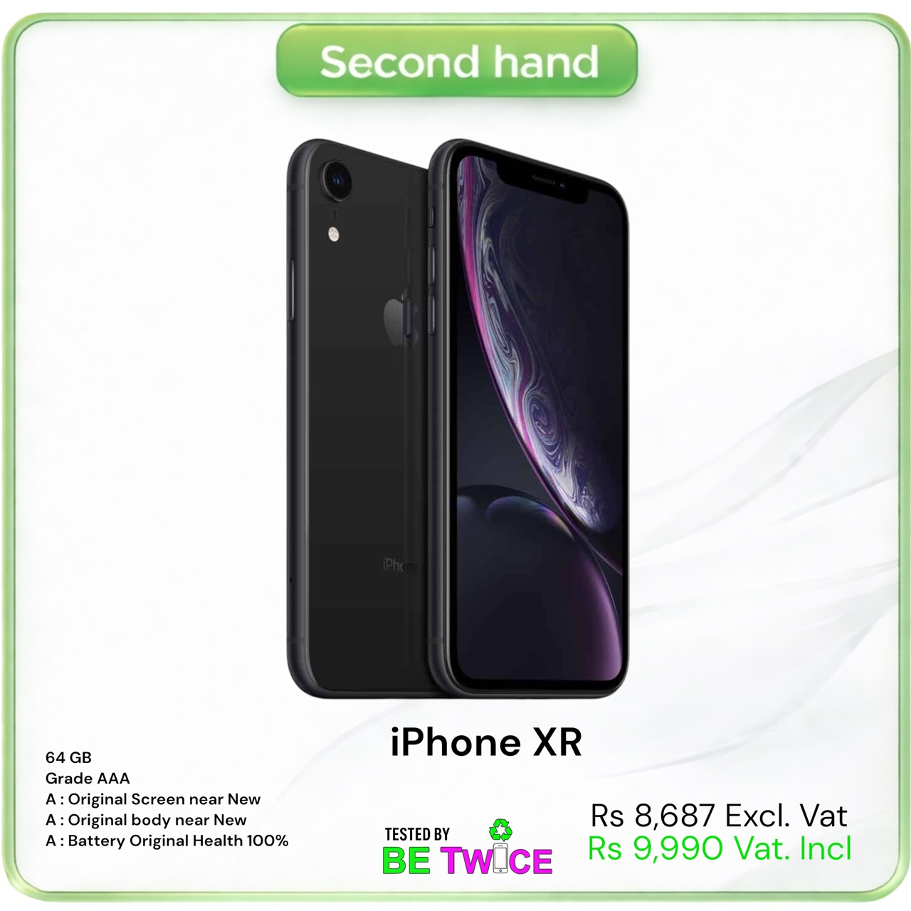 iPhone XR - 64 GB - BLACK - Grade AAA