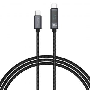 Devia Extreme Speed Series - Cable USB-C vers USB-C 60W PD avec affichage digital - 1.2m - Noir