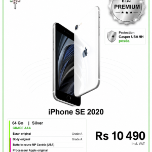 iPhone SE 2020 Silver 64 Go Premium Grade AAA - Rs 10 490