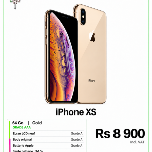iPhone XS Gold 64 Go Grade AAA - Ecran LCD neuf - Batterie Apple 94 % - Rs 8 900